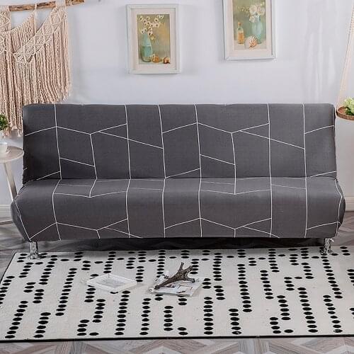 Thumbedding Longitudinal Line Cover For Bed Sofa Durable Classic Stretchy Comfortable Brown Armless Sofa Cover For Living Room
