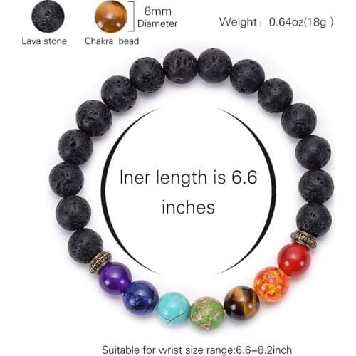 Various natural stone beads planetary chakra colorful charm seven chakra yoga energy beaded handmade bracelet for woman man 2020