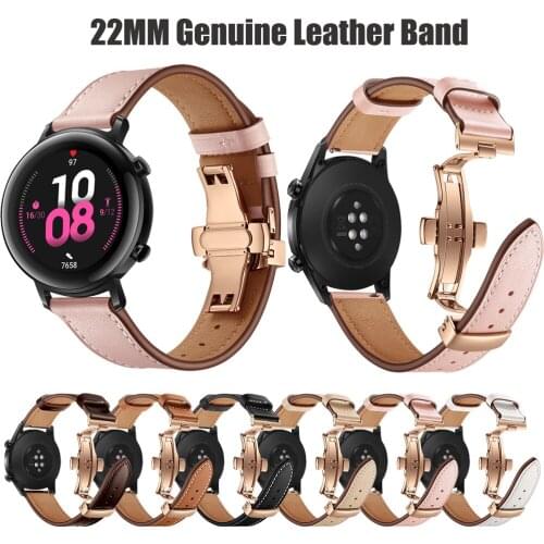 Genuine Leather 22mm Watch Band for Huawei Watch GT 2 Strap Samsung Galaxy Watch 46mm/Gear S3 22mm Watch Strap for AMAZFIT Watch
