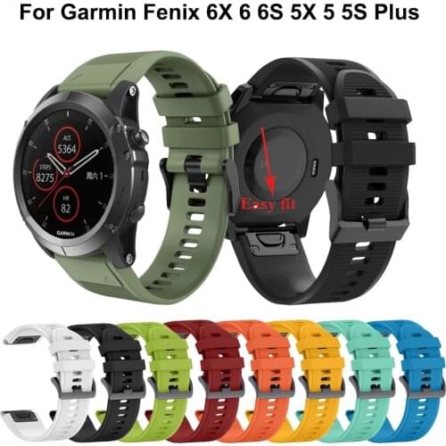26 22MM Silicone Quick Release Watchband Straps For Garmin Fenix 6X 6 6S Pro 5 5S 5X Watch Easyfit WristBand Wriststrap Bracelet