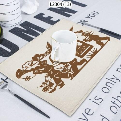 1 Pcs Chinese Style Mandarin Duck Printing Napkin Cloth Home Decoration Table Mat Cloth Tea Towel Coaster 42*32 Servilletas Tela