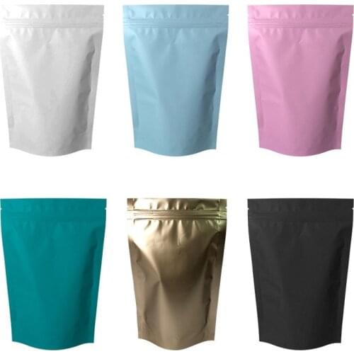 500Pcs/Lot 6 Colors Matte Aluminum Foil Self Sealed Packaging Bag Coffee Bean Biscuit Baking Self Adhesive Frosted Food Bag