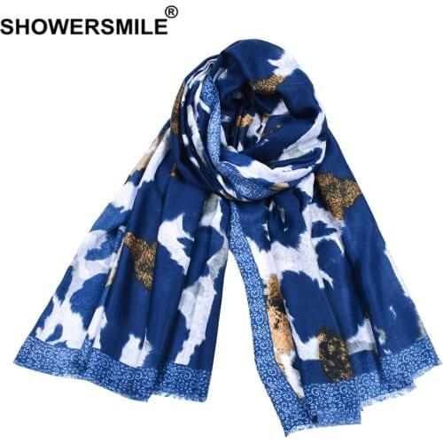 SHOWERSMILE Leopard Scarf Women Cotton Linen Scarfs For Ladies Blue Red Coffee Green Black Print Women Scarves Bufanda