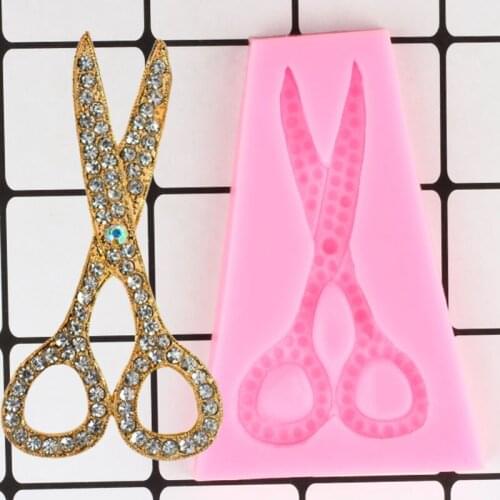 Scissors Silicone Mold DIY Craft Jewelry Resin Molds Fondant Cake Decorating Tools Cupcake Candy Clay Chocolate Gumpaste Moulds