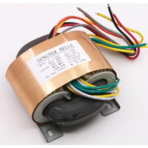80W Pure Copper R-type Transformer Output: 0-260V 0-12.6V 0-6.3V For Tube Preamp
