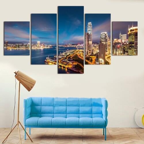 The Beauty Of The Night Sky City Modern Home Decor Oil Painting Wall Art Canvas Painting Art HD Print Painting For Living Room