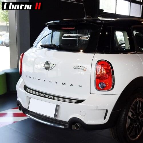 Car rear bumper Trunk load edge Protector guard 5D carbon fibre Vinyl Trim sticker for MINI Cooper countryman R60 2010-2016