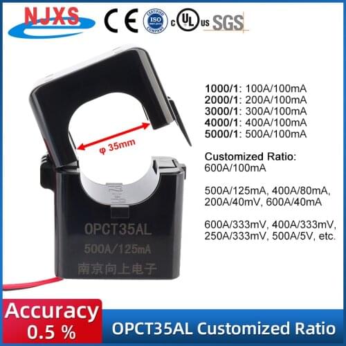 Split Core Current Sensor Clamp CT OPCT35AL 200A/50mA 600A/150mA 400A/80mA 400A/1A 600A/1A Split Core transformer