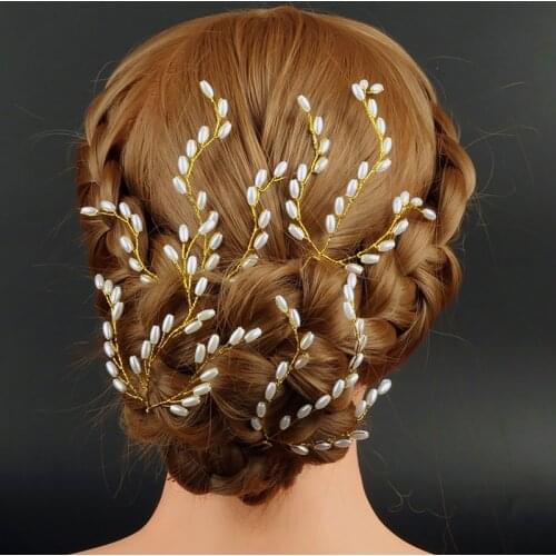 2020 Women Handmade Artificial Pearl Hairpins Hairclip Wedding Party Hair Bridal Hair Clips Headdress Ornaments Accessories Gift