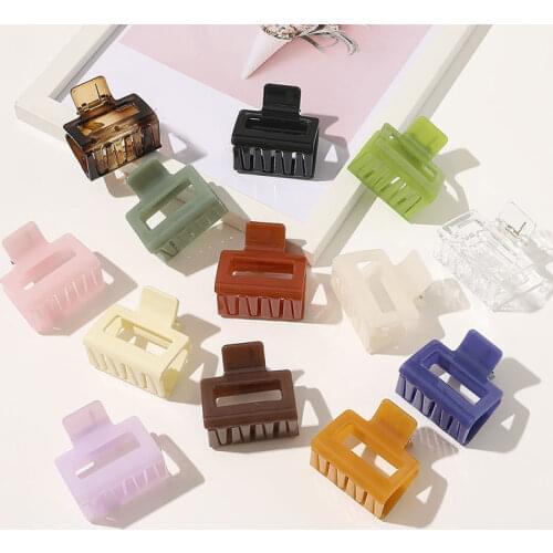 Women Fashion Acrylic Hair Claws Square Acrylic Hair Clamps Crab Geometric Multiple Colorful Hair Clips Accessories