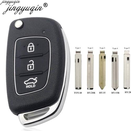Jingyuqin 10pcs For Hyundai Solaris ix35 ix45 ELANTRA Santa Fe New Verna 3 Button Car Key Shell HB20 Remote Key