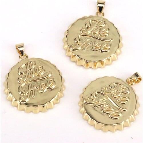 10Pcs Metal Bottle Cap Gold Charms Pendants For Jewelry Making Diy Necklace Charm Accessories Fashion Jewelry