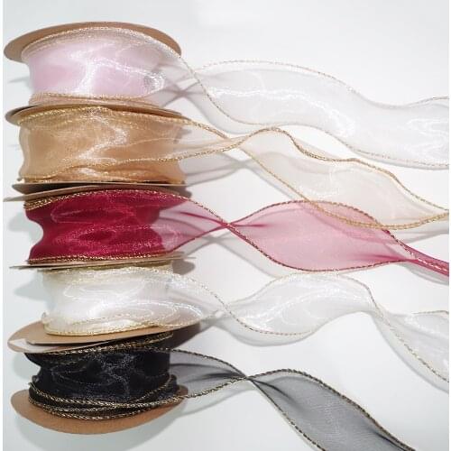 10 Yards*4cm Phnom Penh Fishtail Organza Ribbon Bow Christmas New Year Wedding Birthday Party Romantic Ribbon Diy Handicrafts