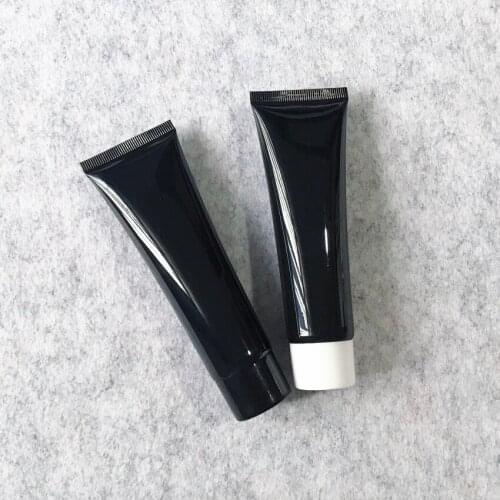 300pcs/lot 50ml 50g Empty Black Soft Squeeze Cosmetic Packaging Refillable Plastic Lotion Cream Tube Pump Lids Bottle Container