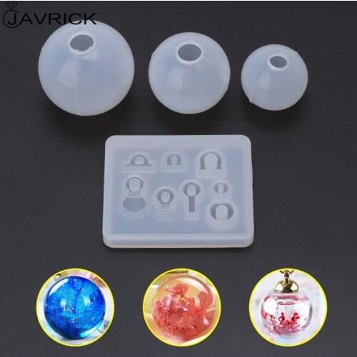 4 Pcs/set Spherical Crystal Epoxy Silicone Mold DIY Handmade Jewelry Pendant Resin Molds Making Crafts Tool Set