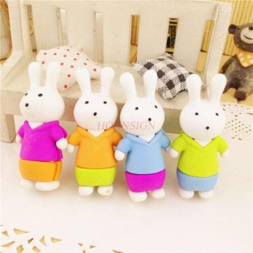 4pcs Cartoon rabbit eraser schoolboy eraser school supplies children