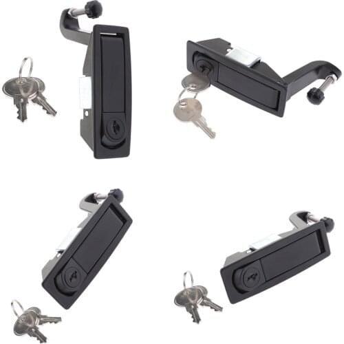 4pcs Hand Operated Compression Latch Adjustable Flush Lever Lock for RV Boat Trailers Camper, Locking Style with Keys