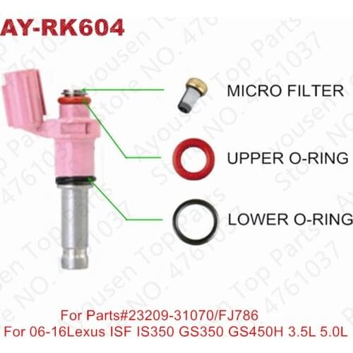 40sets fuel injector repair kits for Lexus GS350 GS450h IS350 3.5L Aisan 23209-31070 FJ786 fuel injector service kit (AY-RK604)