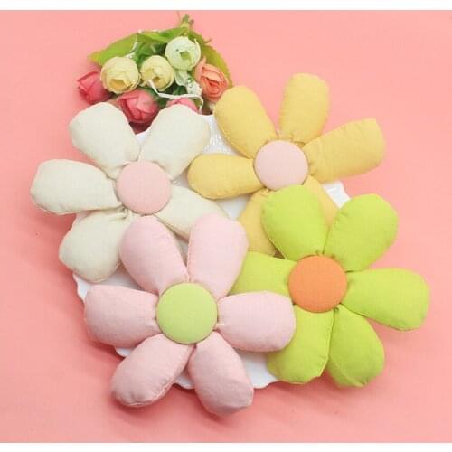 5PCS/Lot Solid Fabric Six Petal Flower Baby Cloth Patches Applique Crafts For Girl Hair Clip Accessories And Hat Bag Decoration