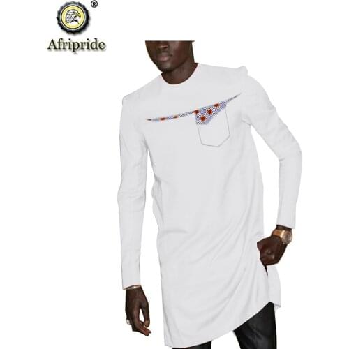 African Men Shirt Long Sleeve Dashiki Tops Print Blouse Slim Fit Floral Casual Long Shirts Outwear AFRIPRIDE S1912006