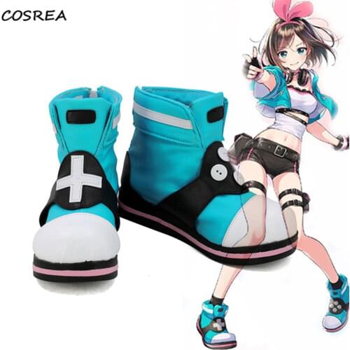 Anime Shoes A.I.Channel Kizuna AI Shoes Gilrs Women Halloween Carnival Cosplay Costumes Halloween Kizuna AI Boots Custom Made