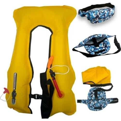 Automatic Inflatable Swimming Life Jacket Swimwear Lift Vest Waistband Pouch Fishing Life Jacket Adult Water Sport With Whistle