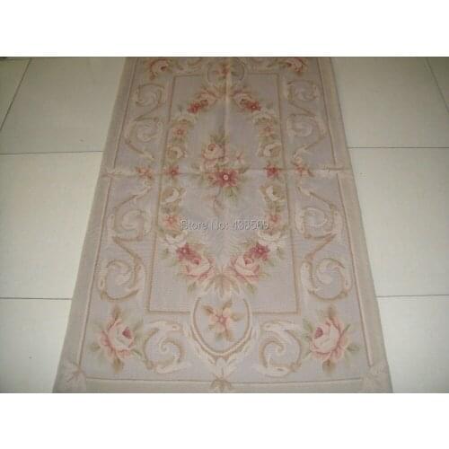 Free Shipping 3'x5' Aubusson Weave Rugs Handmade rugs-100% New Zealand WOOL 91X152cm