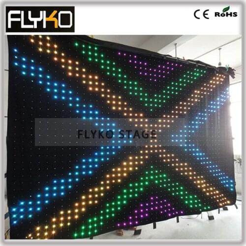 Free shipping 3x4m P9CM fiber optic opera house illuminator video cloth curtain