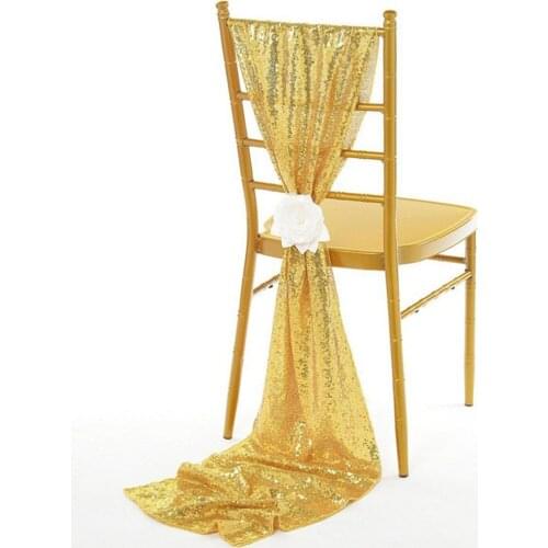 Chair Cover Decorative Chair Sash Chair Back Decoration Table Runner For Wedding Party Chair Golden Cover