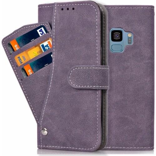 For Samsung Galaxy S8 case Frosted Flip Case Credit Card Wallet bracket function for Samsung Galaxy S8 Plus