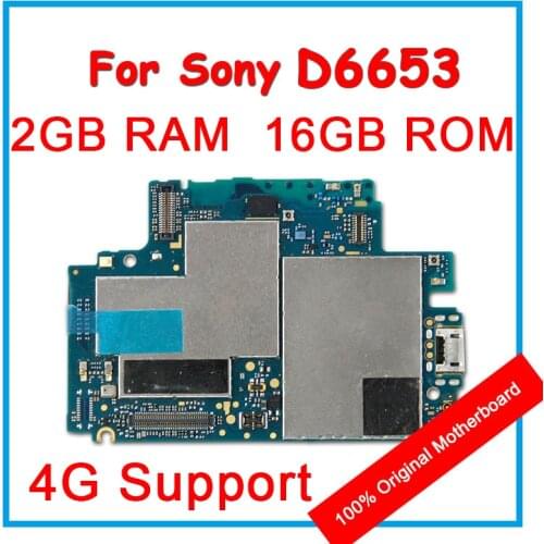 For Sony Xperia Z3 D6653 100% Original Motherboard 16GB ROM Mainboard Android OS Logic Board With Full Chips Replace