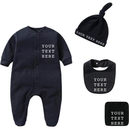 Personalized newborn outfit with Hat + Bibs +Towel clothes set Custom one piece bodysuit set baby shower gift Coming Home Outfit