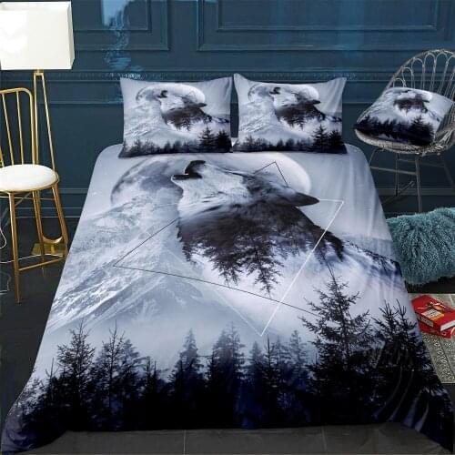 Howl with the Wolf Bedding Set For Bedroom Soft Bedspreads For Double Bed Home Duvet Cover Quality Quilt Cover+Pillowcasex2