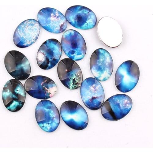 18*25mm Mixed Style Blue Sky Photos Oval Glass Cabochon Dome Jewelry Finding Cameo Pendant Settings 16pcs/lot
