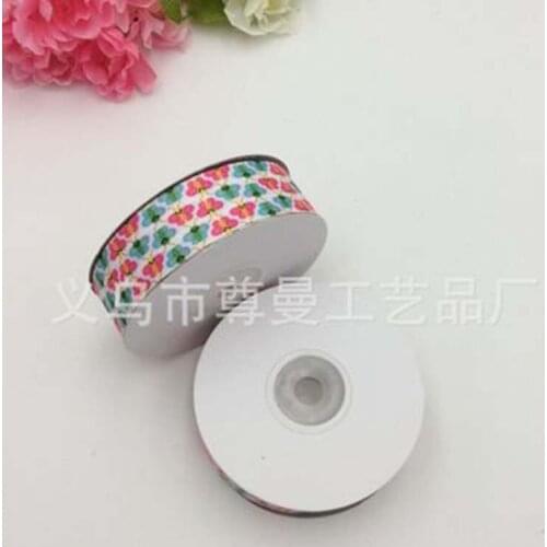 2.5CM Coloured Butterfly DIY Digital Printing Thermal Transfer Sublimation Thread Belt Webbing Satin Ribbon Cartoon Series