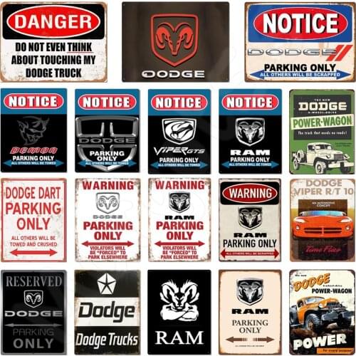 Dodge Ram Logo Rustic Logo Painting Vintage Metal Tin Sign plates Framed Wall Art wall stickers pub Garage farmhouse home Decor