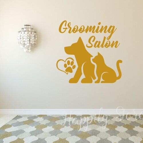 Shop Pet Wall Decal Animals Dog Cat Wall Stickers for Grooming Salon Window Posters Vet Shop Decoration Murals Removable P505