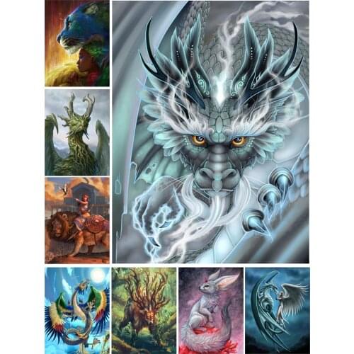 Mythical Creature Kylin Lion Diy 5D Diamond Painting Full Square and Round Embroidery Mosaic Kit Wall Art Handmade Home Decor