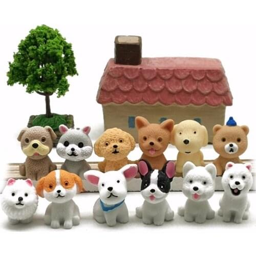 Cute Resin Dog Ornament Family Micro Landscape Decoration 11 Style Mini Cute Dog DIY Crafts Terrarium Figurine Family Decoration