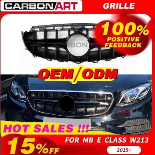 New E Class W213 Grille Design Front Bumper Grill Replacement Auto Mesh for Mercede E200 E300 E320 Sports
