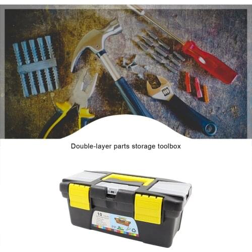 Portable Waterproof Multifunctional Instrument Parts Hardware Tool Double Layer Storage Box ABS Plastic Toolbox Electrician Box