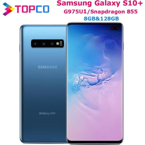 Samsung Galaxy S10+ S10 Plus G975U 128GB G975U1 Unlocked Mobile Phone Snapdragon 855 Octa Core 6.4" 16MP&Dual 12MP 8GB RAM NFC