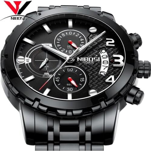 Relogios NIBOSI Luxury Brand/Sport/Military Watch Men Waterproof/Watches 2018 Chronograph Wrist Watches Stainless Steel Sport