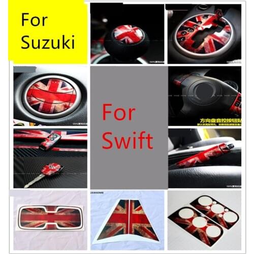 UK Britsh Flag Handbrake / Window Front Rear Triangle Pillar Door Panel Armrest Sticker For Suzuki Swift AA415A