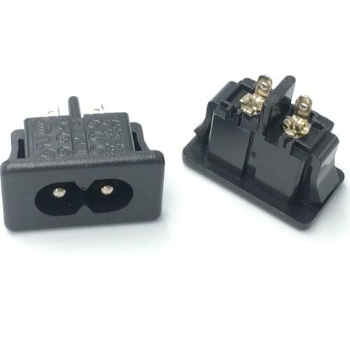 Male Plug IEC320 C8 Power Socket Connector AC 250V 2.5A 2Pin 8 Word Socket AC Power Outlet Connector BX180-C01
