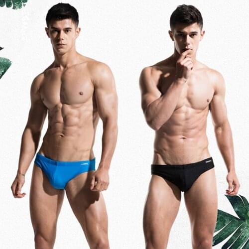 Sexy solid white black blue men swimwear sunga bikinis beach swim shorts briefs men swimsuit hot swimming pool wear bathing suit
