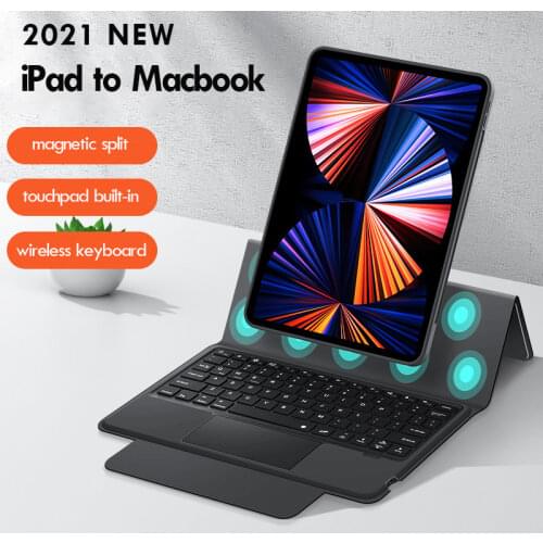 Detachable Magnetic Keyboard Case for iPad Air 4 2020 Pro 11 inch Folding Stand Cover for 2021 iPad Pro 11 Touchpad Keyboard