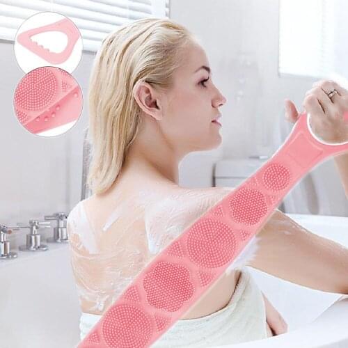 Silicone Brushes Bath Towels Rubbing Back Mud Peeling Body Massage Brush Shower Extended Scrubber Clean Skin Exfoliating Magic