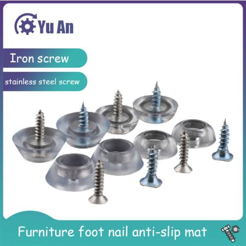 Silicone Pad, Transparent Foot Pad Furniture Nail Antiskid Pad Soft Rubber Concave Gasket Dining Chair Pad 17mm 20mm 50pcs