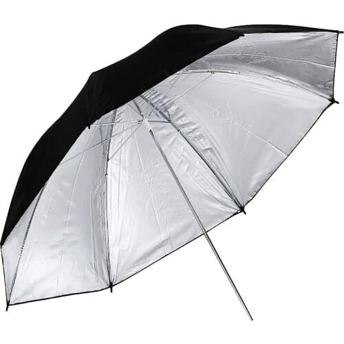 YC1Pcs 83cm 33" Photo StudioYC Video Flash Light Grained Umbrella Reflective Reflector Black Sliver Photo Photography Umbrellas